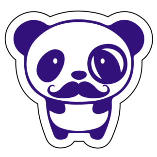 Mr. Panda Moustache Sticker (Purple)